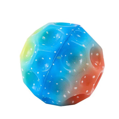 Colorful Hole Ball Soft Bouncy Ball Anti-fall Moon Shape Porous Bouncy Ball Kids Indoor Toys Ergonomic Design Elastic Ball Shopylife