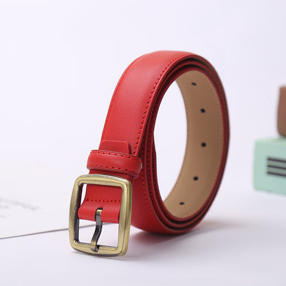 Cow leather belt women's decorative jeans belt