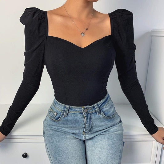 BritChic - Slim Waist Long Sleeve Top