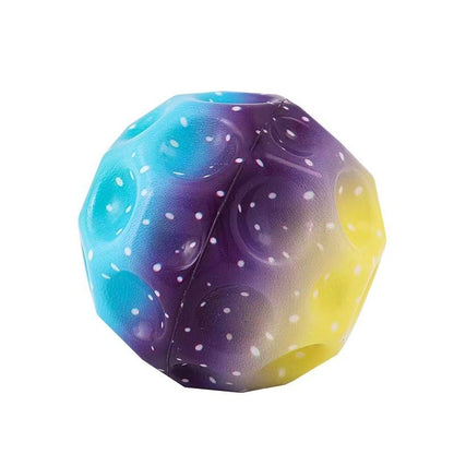 Colorful Hole Ball Soft Bouncy Ball Anti-fall Moon Shape Porous Bouncy Ball Kids Indoor Toys Ergonomic Design Elastic Ball Shopylife