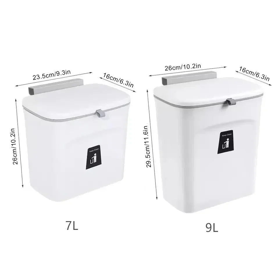 7L, 9L wall mounted with lid, kitchen and bathroom storage bin, garbage bin Shopylife