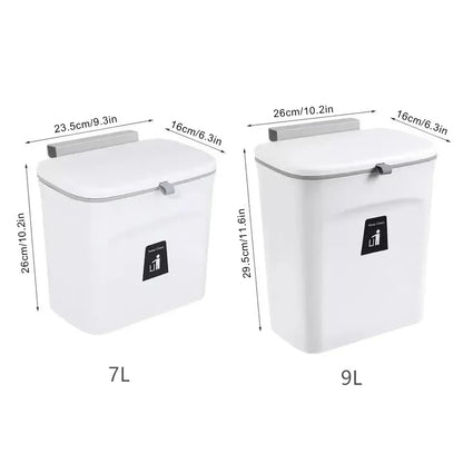 7L, 9L wall mounted with lid, kitchen and bathroom storage bin, garbage bin Shopylife