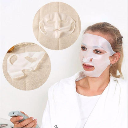 Silicone Face Mask Reusable Moisturizing Lifting Firming Anti Wrinkle V Shape Face Firming Gel Sheet Mask Ear Fixed Skin Care