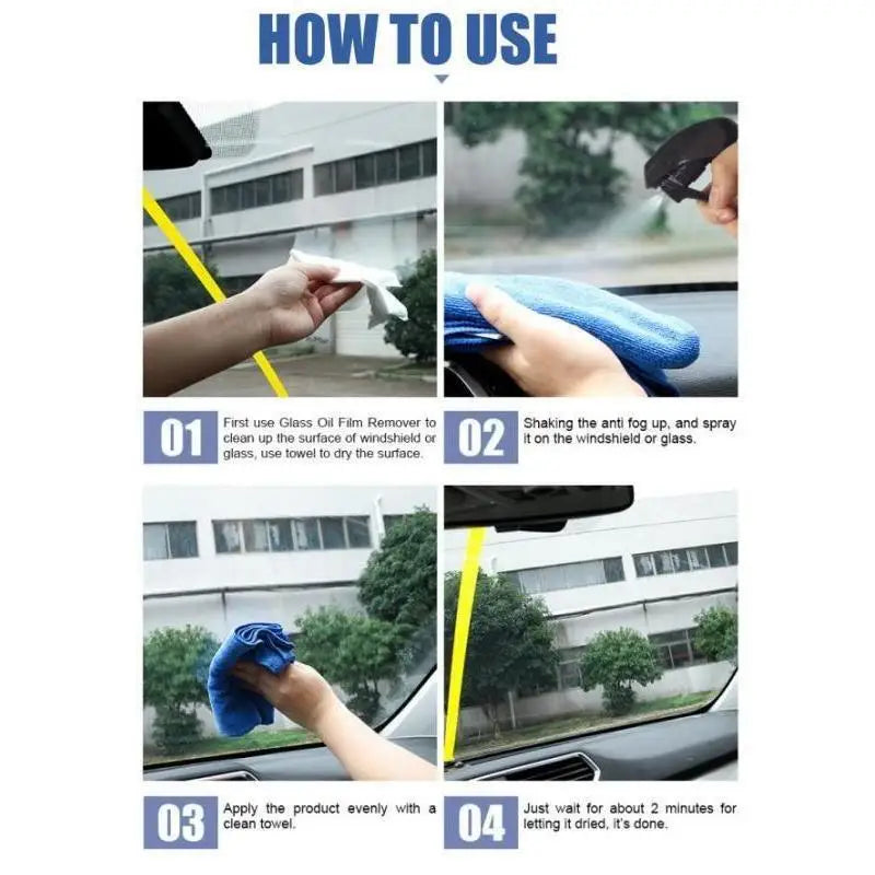 Car Anti Fog Agent, Front Windshield, Window Glass, Rearview Mirror Glasses, Rain and Fog Proof Agent