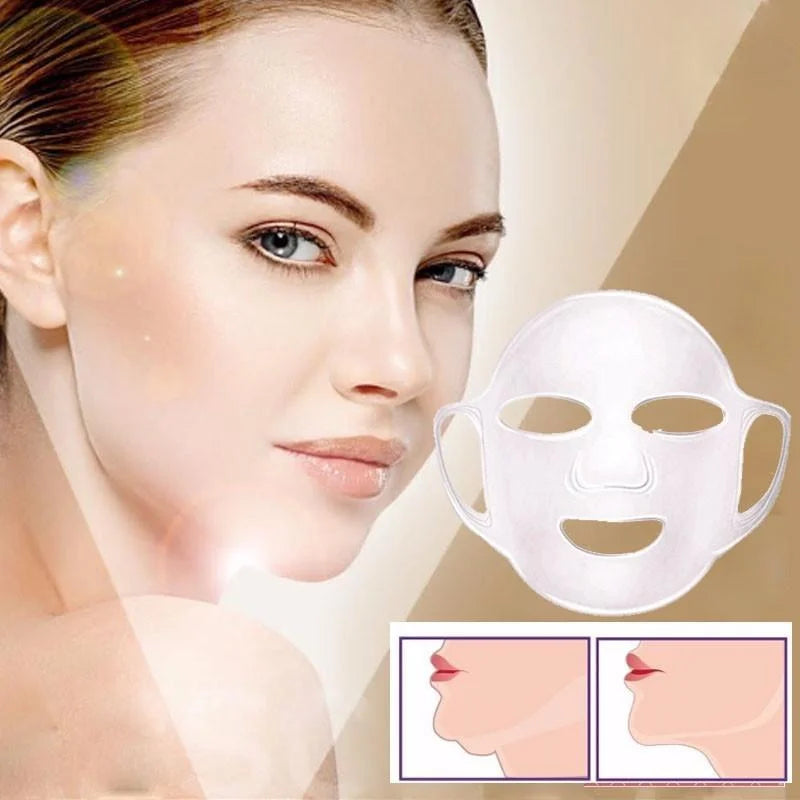 Silicone Face Mask Reusable Moisturizing Lifting Firming Anti Wrinkle V Shape Face Firming Gel Sheet Mask Ear Fixed Skin Care