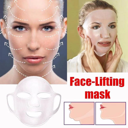 Silicone Face Mask Reusable Moisturizing Lifting Firming Anti Wrinkle V Shape Face Firming Gel Sheet Mask Ear Fixed Skin Care