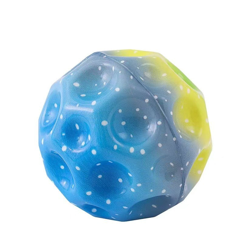 Colorful Hole Ball Soft Bouncy Ball Anti-fall Moon Shape Porous Bouncy Ball Kids Indoor Toys Ergonomic Design Elastic Ball Shopylife