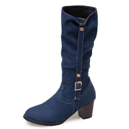 Denim Luxe™ – High Heel Boots