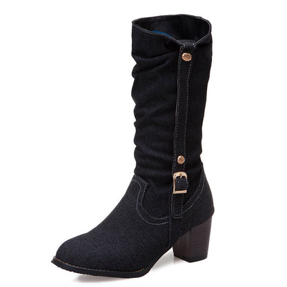 Denim Luxe™ – High Heel Boots