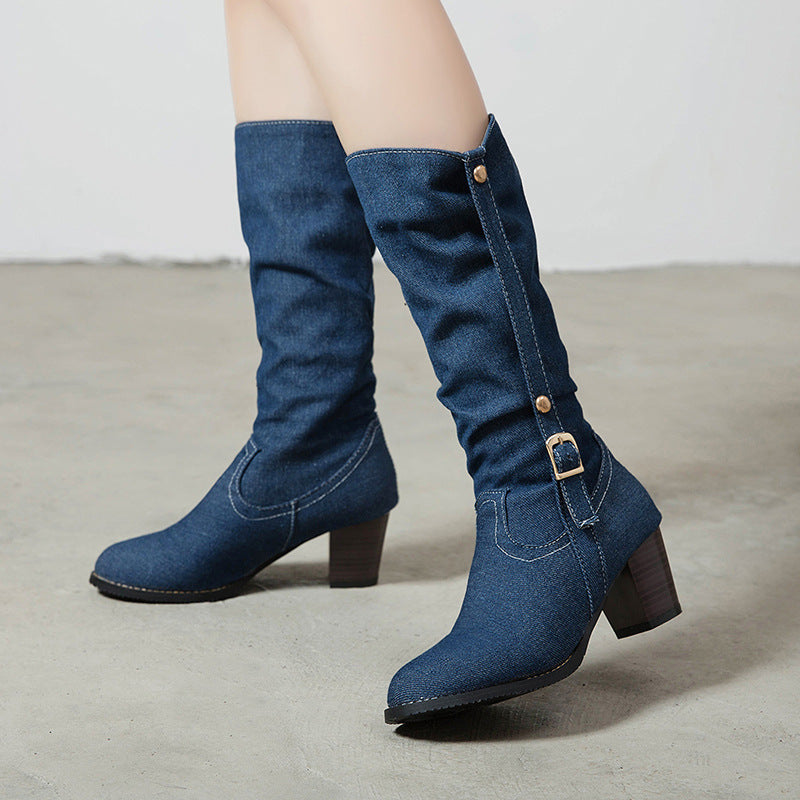 Denim Luxe™ – High Heel Boots