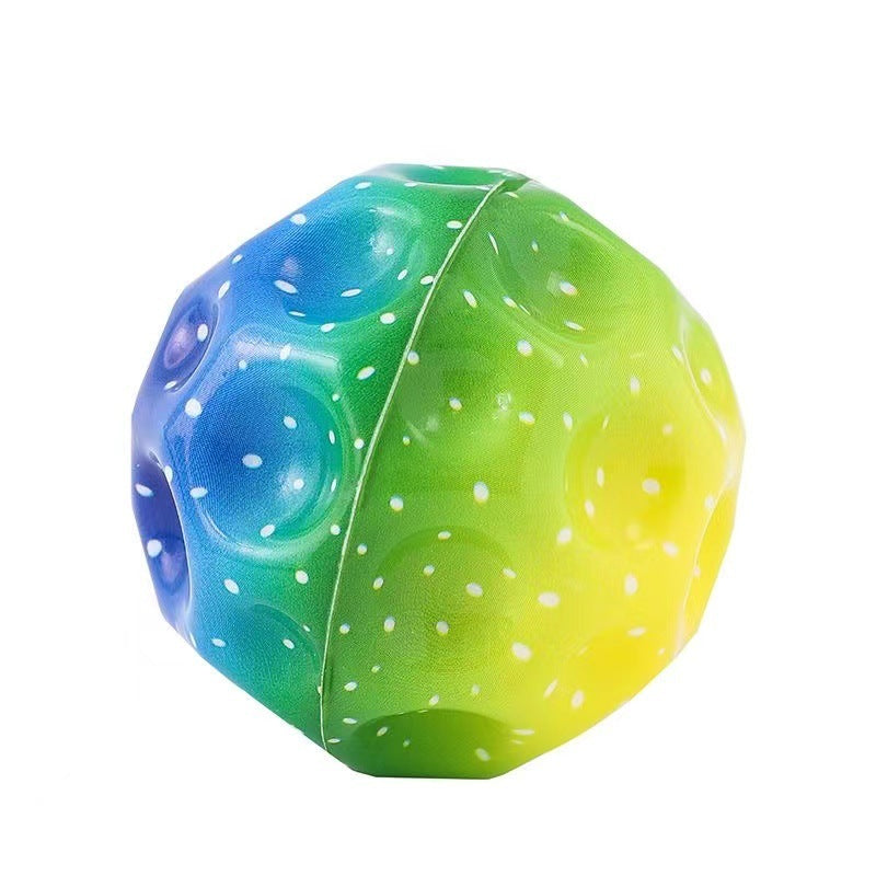 Colorful Hole Ball Soft Bouncy Ball Anti-fall Moon Shape Porous Bouncy Ball Kids Indoor Toys Ergonomic Design Elastic Ball Shopylife