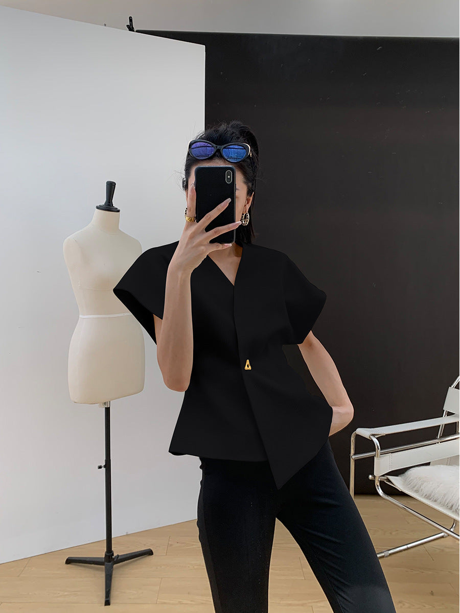 StyleVibe - Fitted Waist Irregular Top