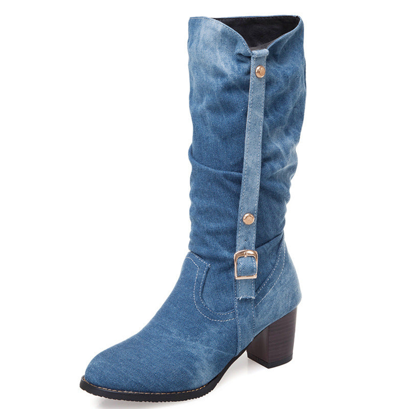 Denim Luxe™ – High Heel Boots